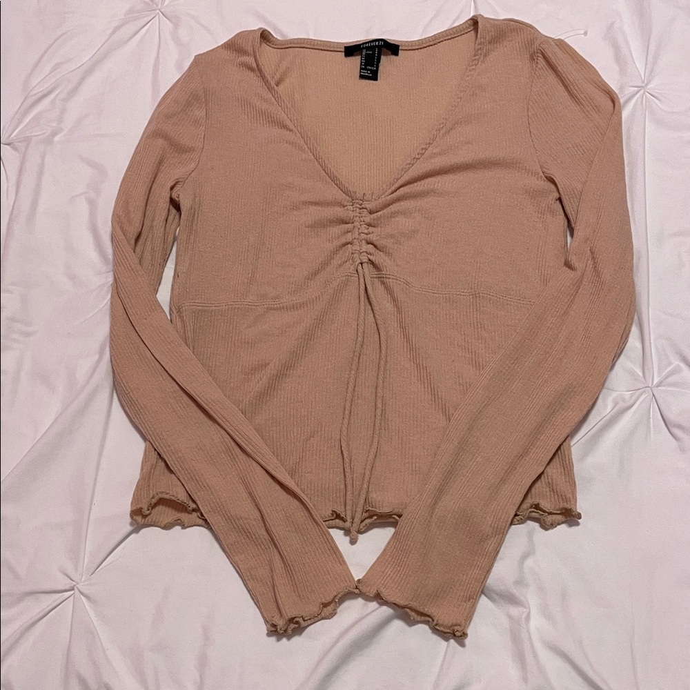 Forever 21 Beige Long Sleeve Top
